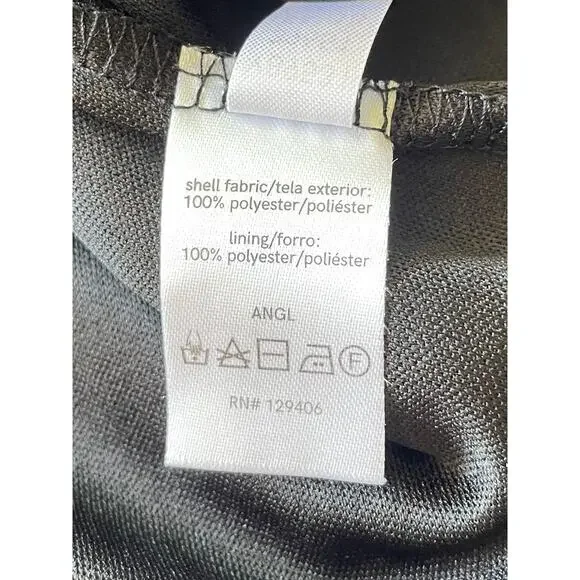 Venus Hi-Low Dress Sz 18 V-Neck Black Pink Floral Liner Bell Cut Out Sleeves - Picture 8 of 15